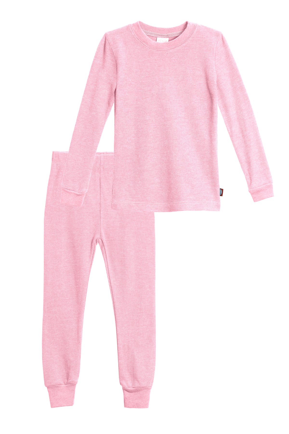 Boys Soft & Cozy Thermal 2-Piece Long Johns | Oatmeal w- Baby Blue Stitch